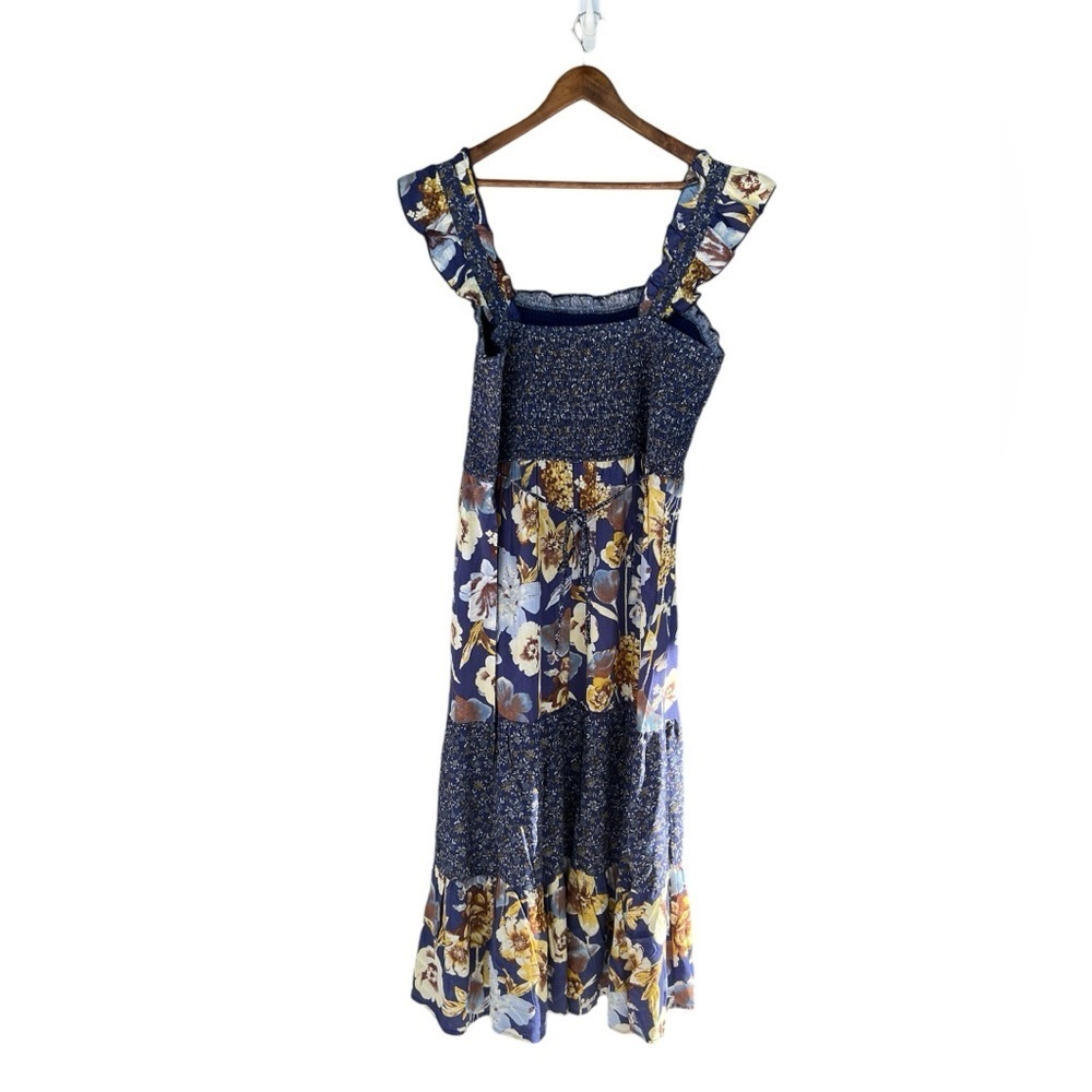 NWOT Maurices Women’s Blue Floral Smocked Midi Dress - Picture 9 of 14